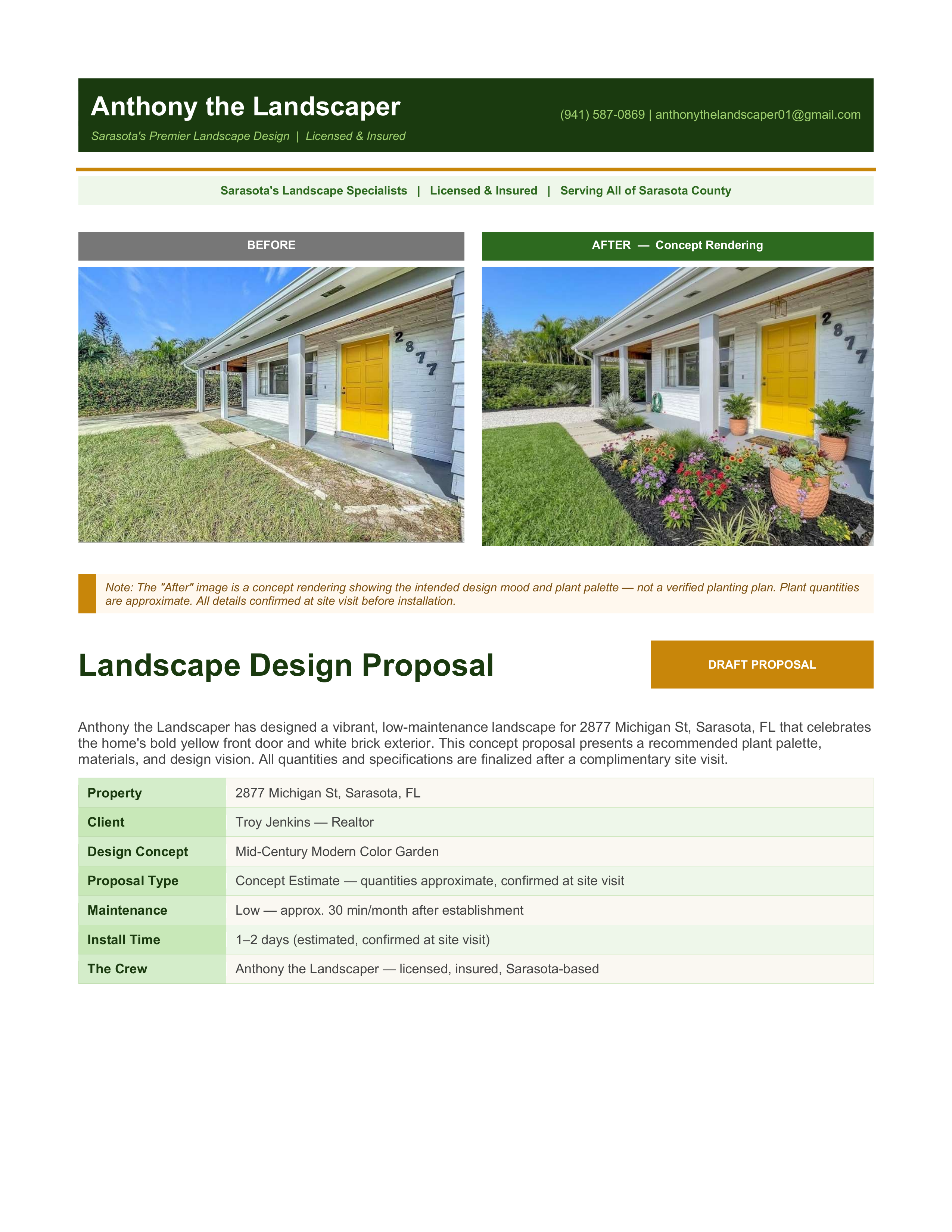 Sample proposal page 1